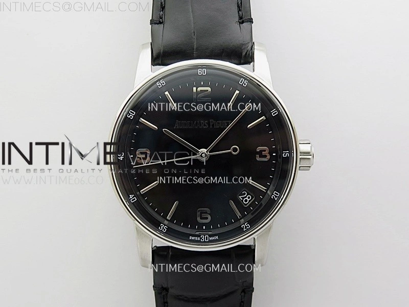 Code 11.59 SS 15210 APSF 1:1 Best Edition Black Dial on Black Leather Strap SA4302 Super Clone